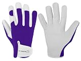 WESTWOOD FOX Ladies/Mens Leather Gardening Gloves Thorn Proof Rigger Garden work gloves, Safety Working Gloves, Premium Quality (Purple, M) M Purple
