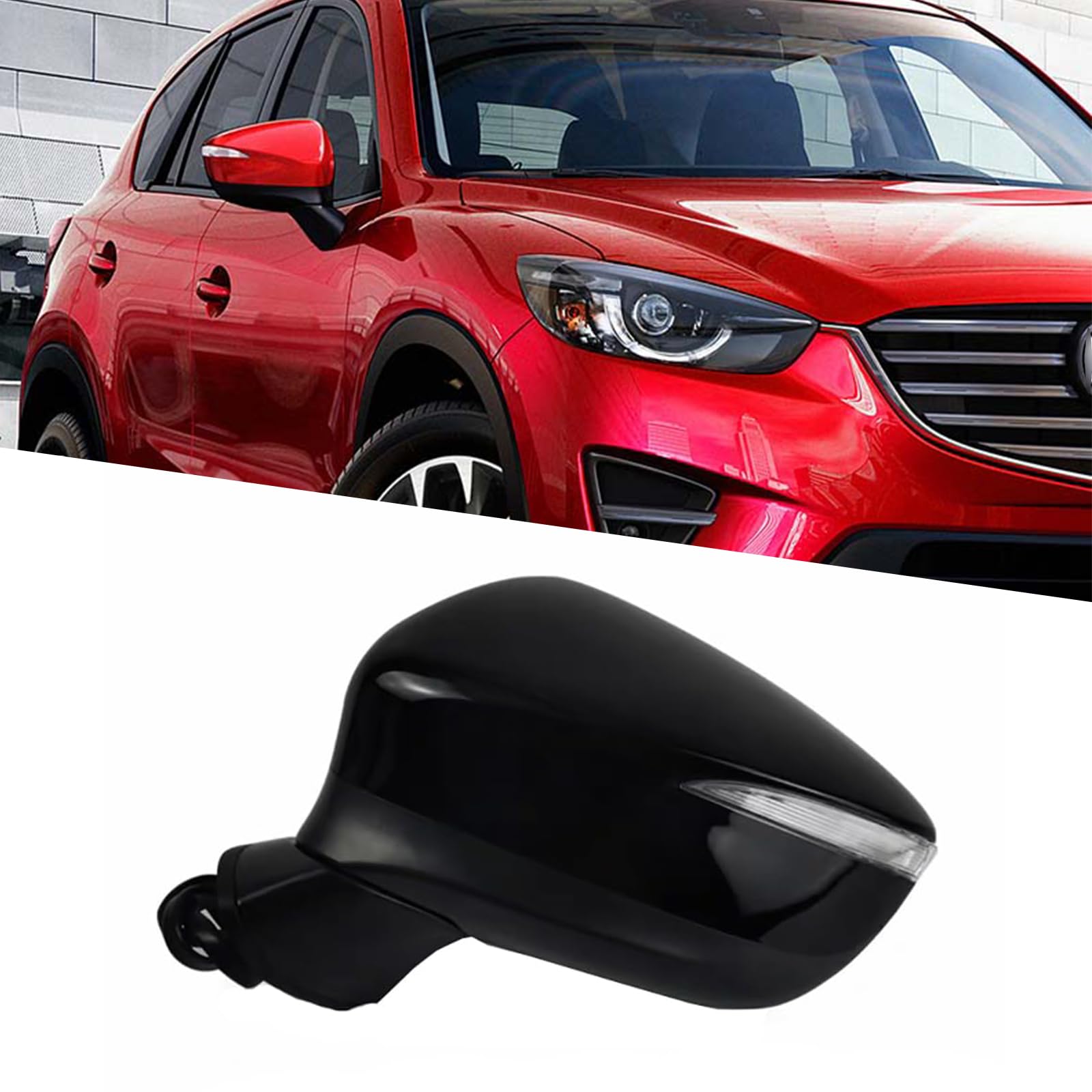 A-Premium Driver Side Power Door Mirror For Mazda CX-5 2013-2015 - Heated, Manual Fold, Turn Signal, White - View #5