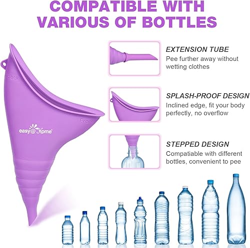 Miniatura 4 de EasyHome Dispositivo de micción femenina portátil para mujeres Embudo de orina de silicona femenina para orinar para orinar taza reutilizable para