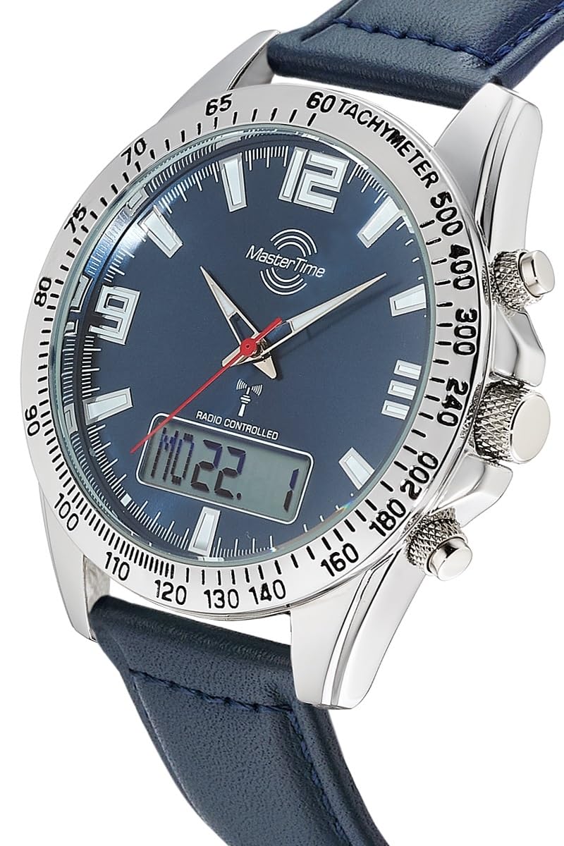 Master Time Funk Quarz Herren Uhr Analog-Digital mit Leder Armband MTGA-10876-32L