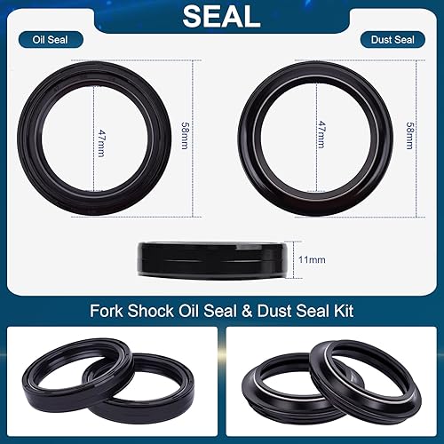 Miniatura 2 de Kit de sellos de horquilla y polvo de 1.850x2.283x0.433 in para Honda CR250R CRF250R CRF250X CRF450X, para Suzuki RM125 RM250 RM-Z250F RM-Z450F,