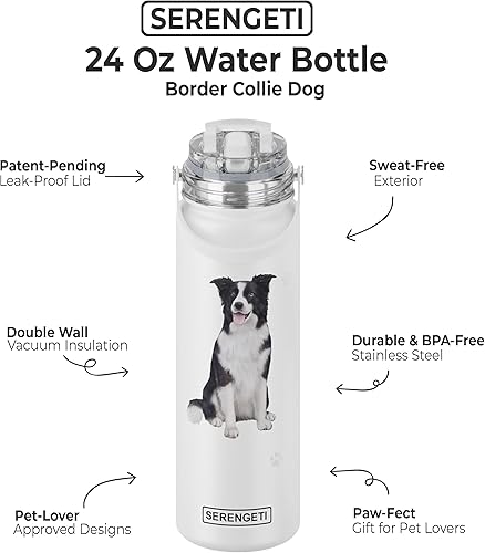 Miniatura 2 de SERENGETI - Botella de agua de acero inoxidable de 24 onzas con tapa a prueba de derrames, doble pared aislada al vacío, impresión 3D realista de tu