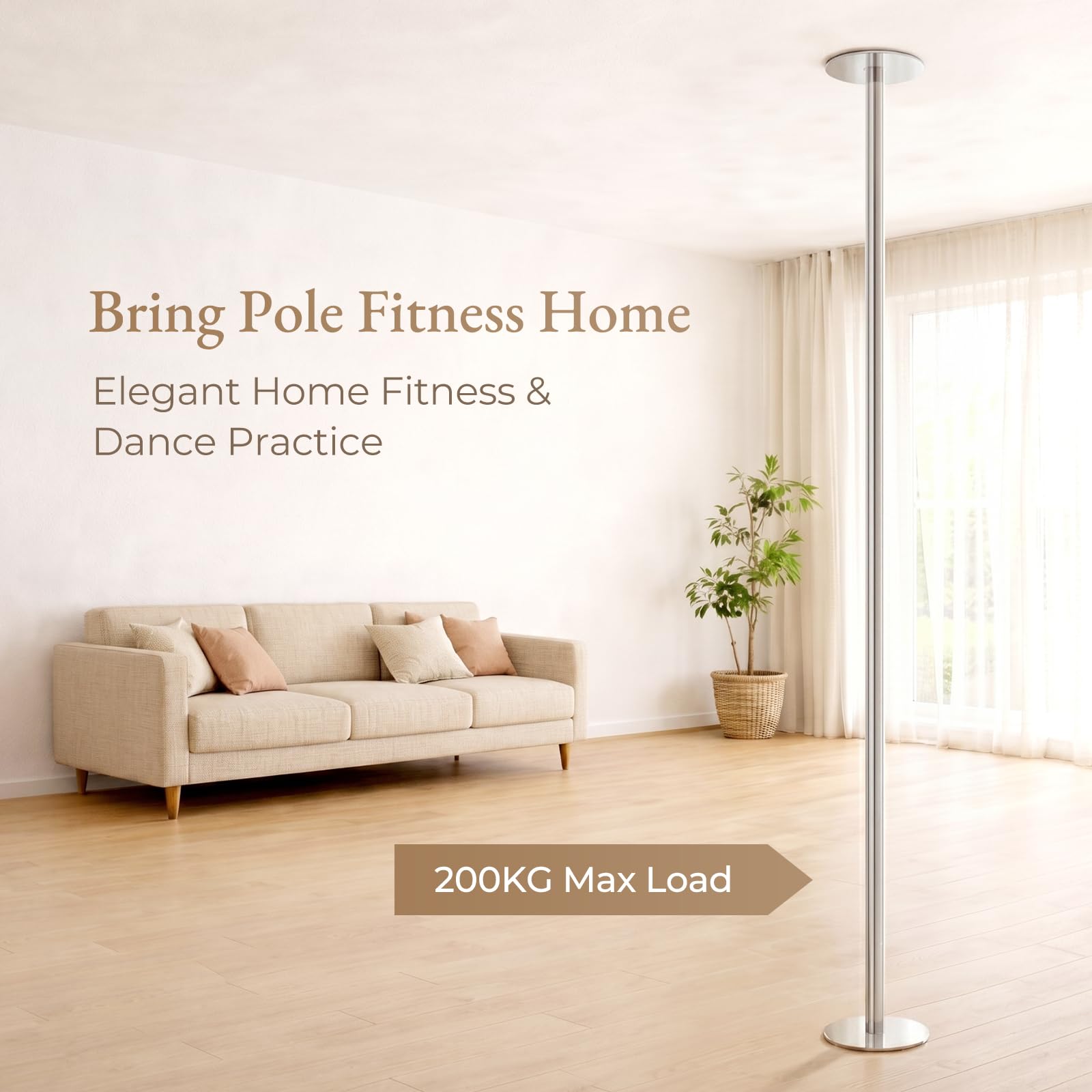 Leogreen Barre de Pole Dance 45 mm Barre de Pôle Dance Professionnelle | Hauteur Réglable, Statique et Rotative, Charge maximale 200 Kg, pour Danse Exercise Fitness