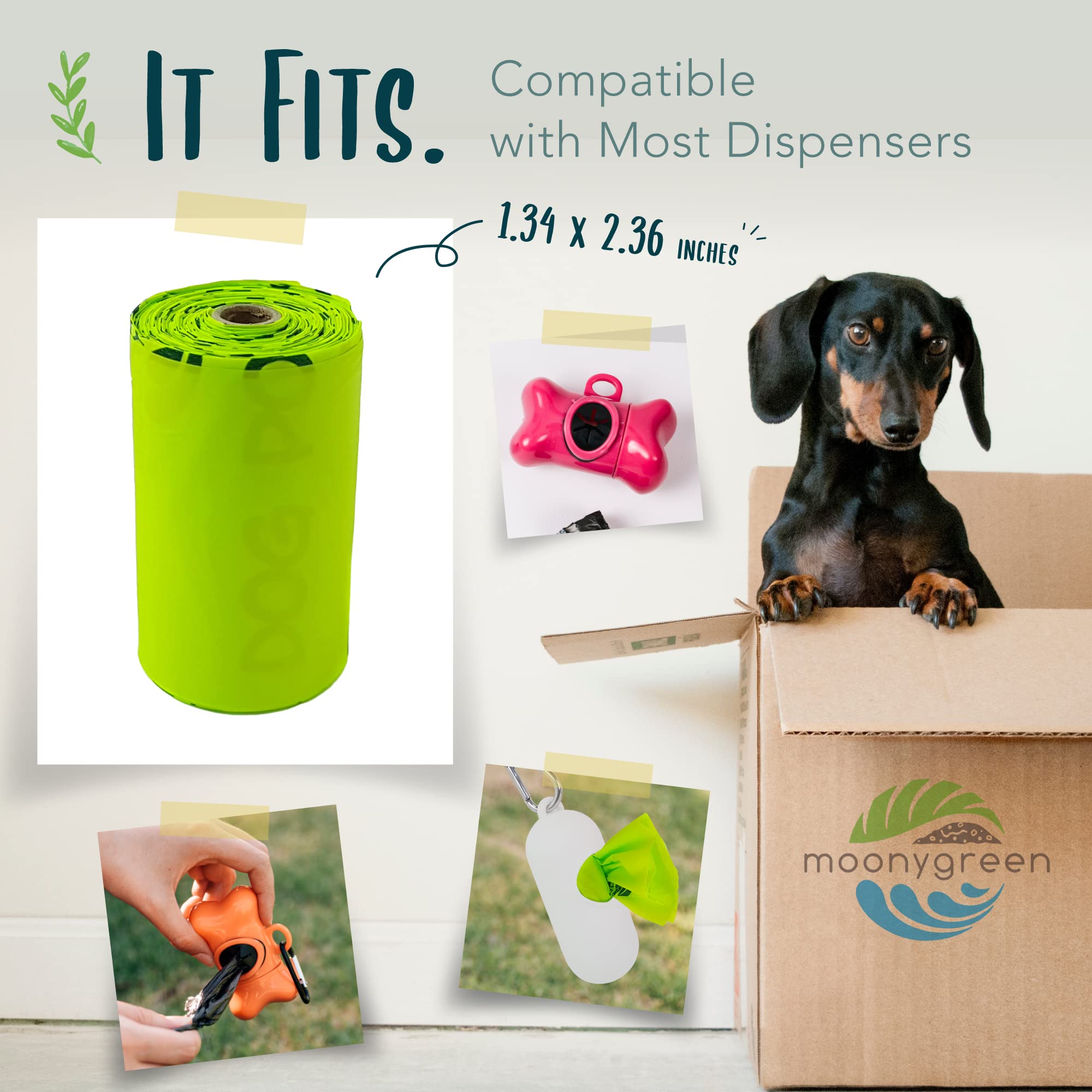 Rollos de bolsas compostables para excrementos de perro, bolsas de repuesto para excrementos de perros, bolsas ecológicas para residuos de mascotas, a base de verduras, sin perfume