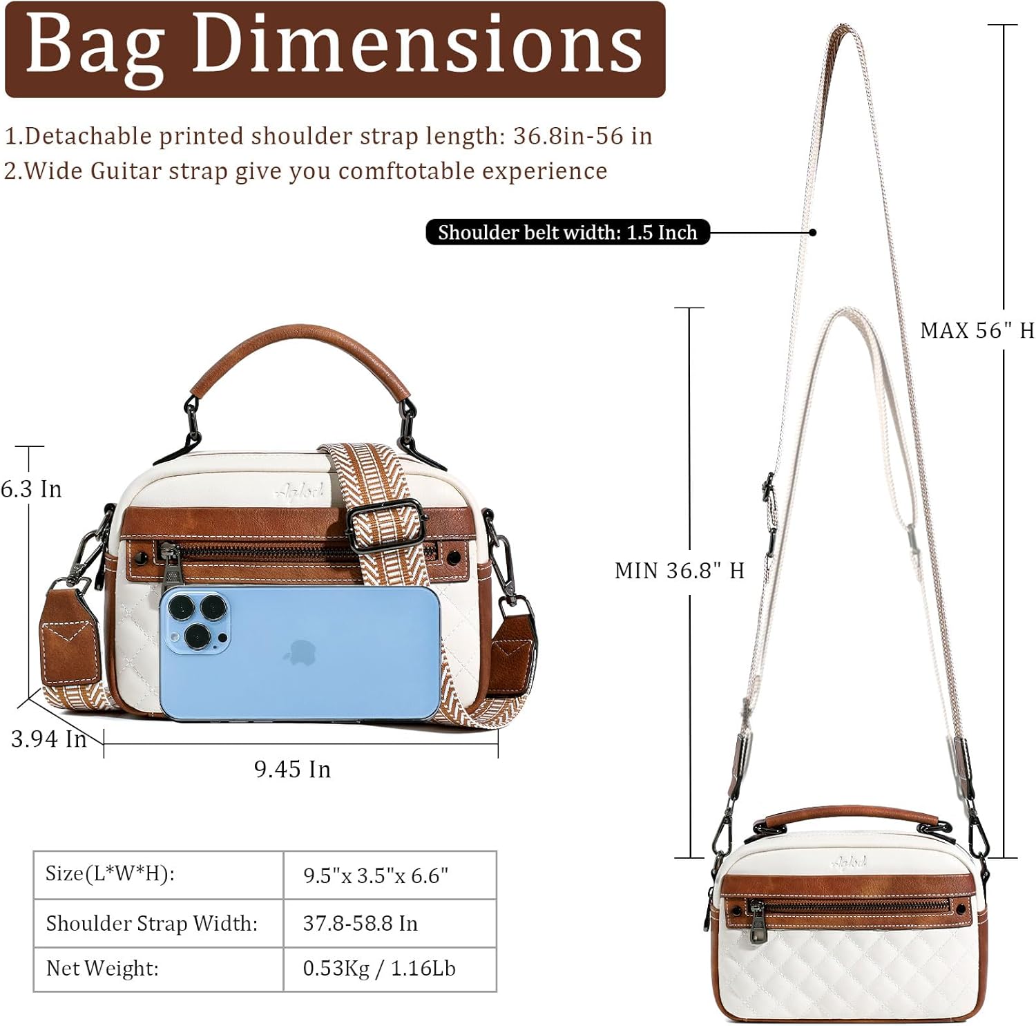 Crossbody Bags for Women Vegan Leather Shoulder Handbags Small Cross Body Purses for Women Trendy with Wide Strap | Small, Trendy, with Wide Strap - Image 7