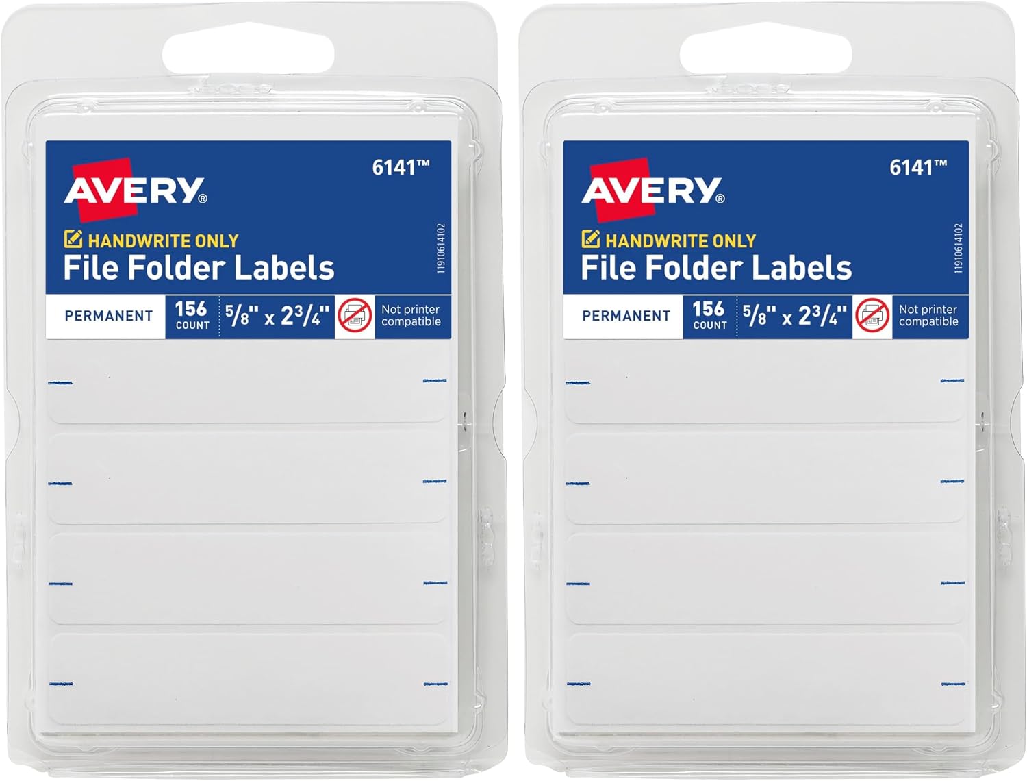 Avery File Folder Labels, 5/8" x 2-3/4", White, Non-Printable, 156 Blank Labels Total (6141) image 5