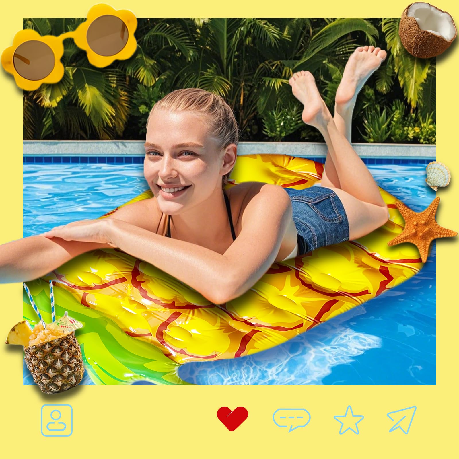 Colchoneta Piscina, Colchon Hinchable, 69 In, Colchoneta Playa, Colchón Hinchable Piscina, Colchonetas Piscina, Hinchables Piscina, Hinchables para Piscina, para Adultos y Niños