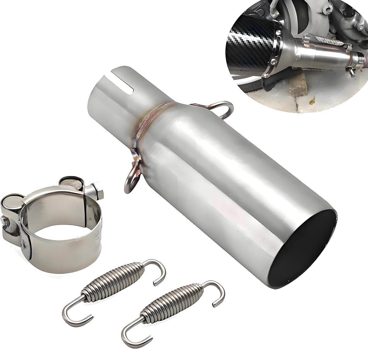 Motorcycle 32-51mm Exhaust Middle Link Pipe Adapter Universal Adjust Tube,for Piaggio Beverly X10 MP3 125-300L Off-Road Scooter ATV Mped (G)
