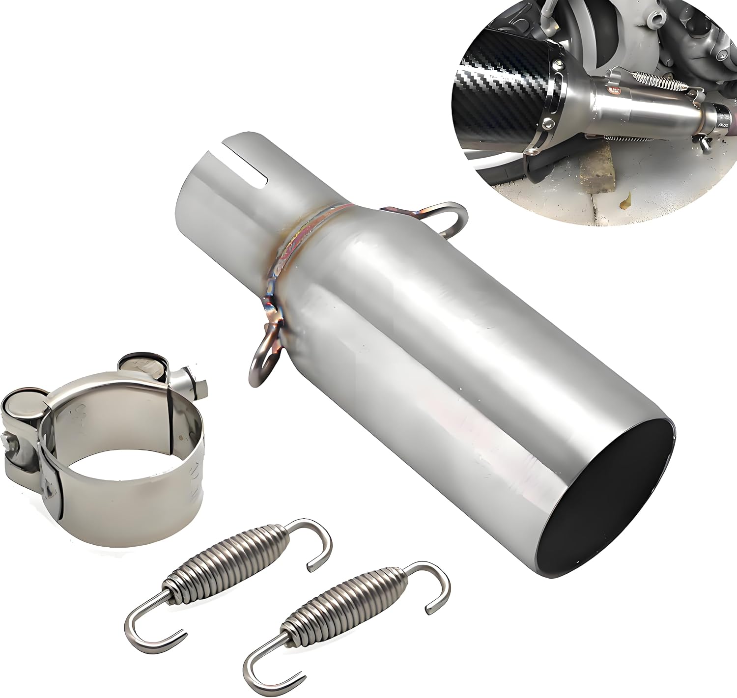 Motorcycle 32-51mm Exhaust Middle Link Pipe Adapter Universal Adjust Tube,for Piaggio Beverly X10 MP3 125-300L Off-Road Scooter ATV Mped (G)