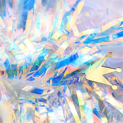 Miniatura 5 de 3 paquetes de cortinas de papel de aluminio de 9.8 x 3.28 pies, cortinas de flecos metálicos iridiscentes de oropel metálico iridiscente para