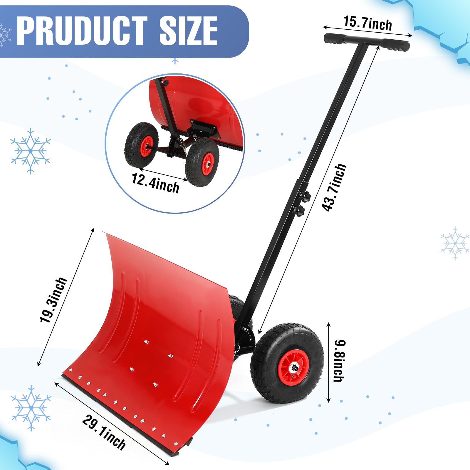 Snow Shovel with Wheels,29.1