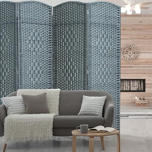 Miniatura 6 de Divisores de habitación de 6 pies de alto - 20 pulgadas de ancho pantalla de privacidad independiente con fibra tejida de diamante, divisor de pared