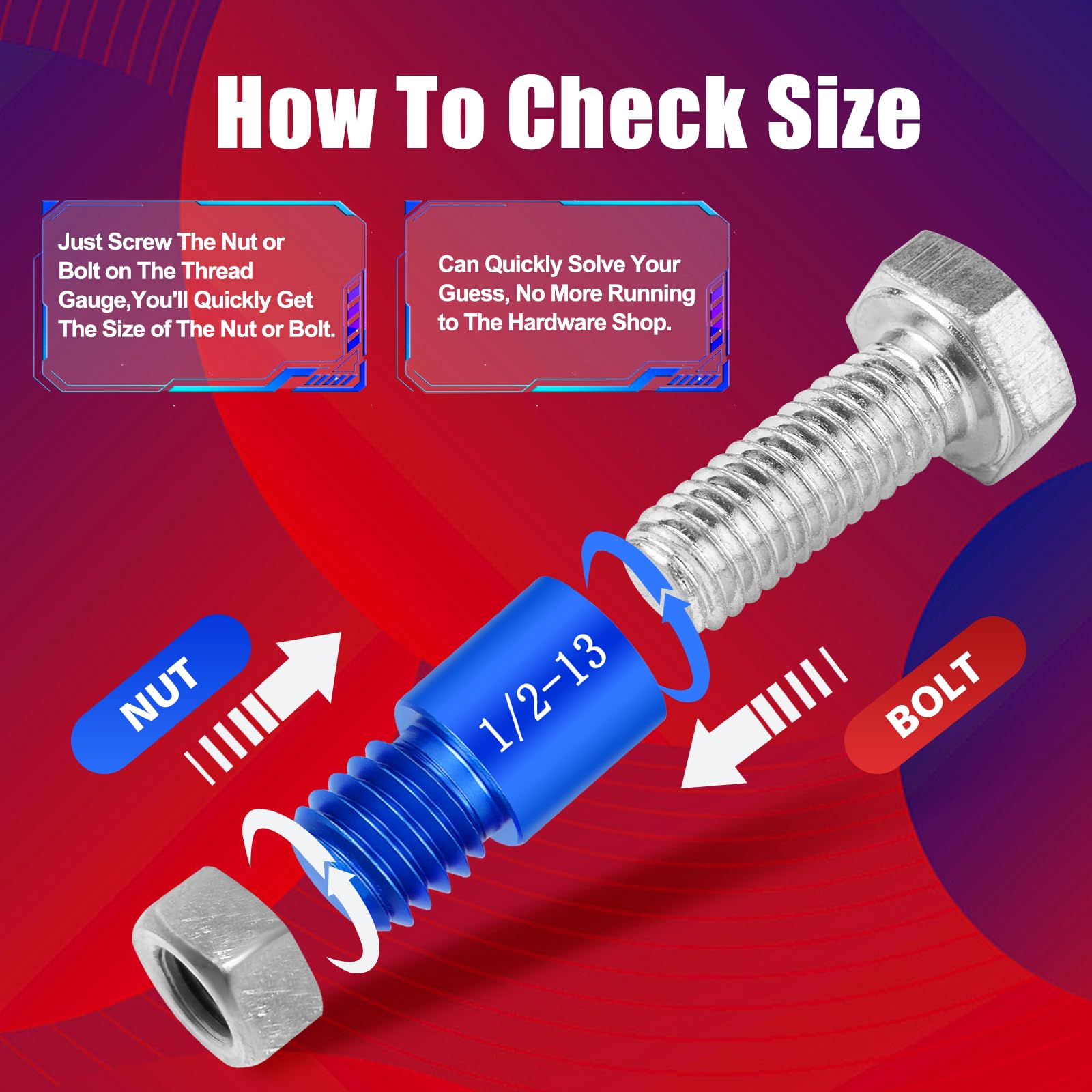 Thread Checker Kit - 82Pcs Nut & Bolt Gauges -5