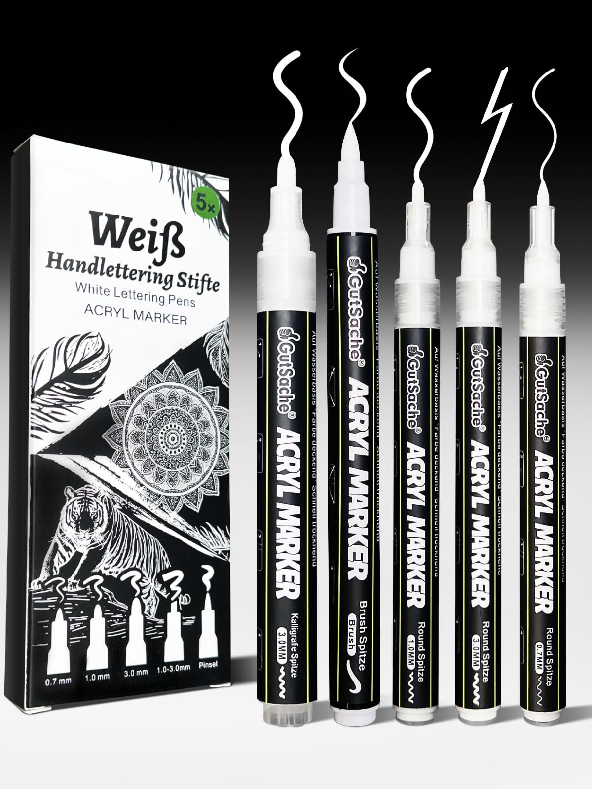 Wasserfeste Acrylstifte mit 0,7mm Spitze, Acrylstift Set für Steine Bemalen, 12 Farben Wasserfest Stifte Acrylmarker für Steine Scrapbooking Fotoalbum Hochzeit Gästebuch Holz Ostern Basteln Leinwand