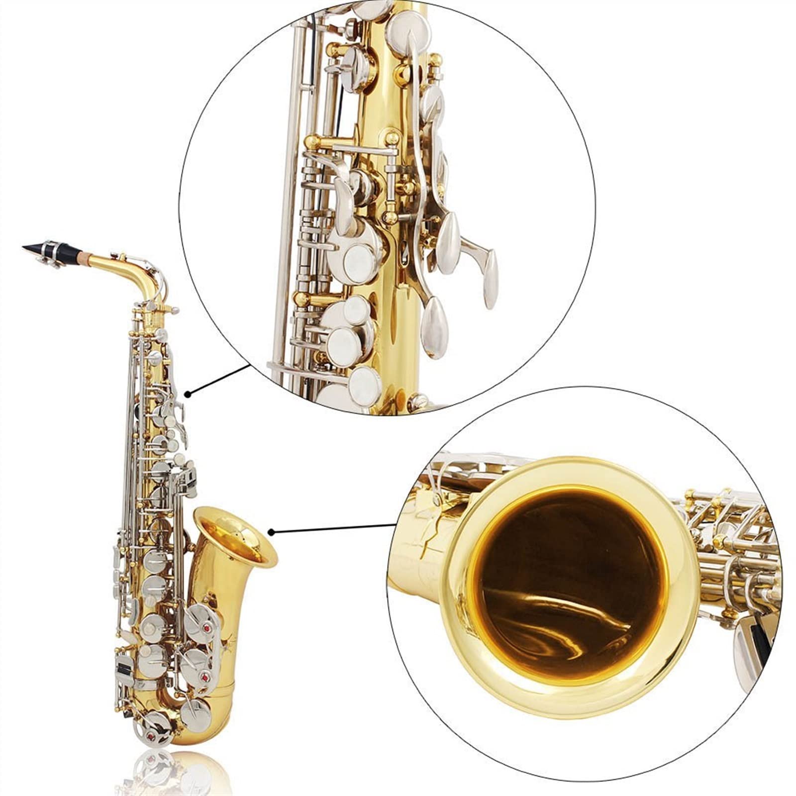 Sassofoni Sassofono Contralto Sax Ottone Lucido inciso Mi bemolle Mi bemolle Guscio Bianco Naturale Bottone Strumento a fiato