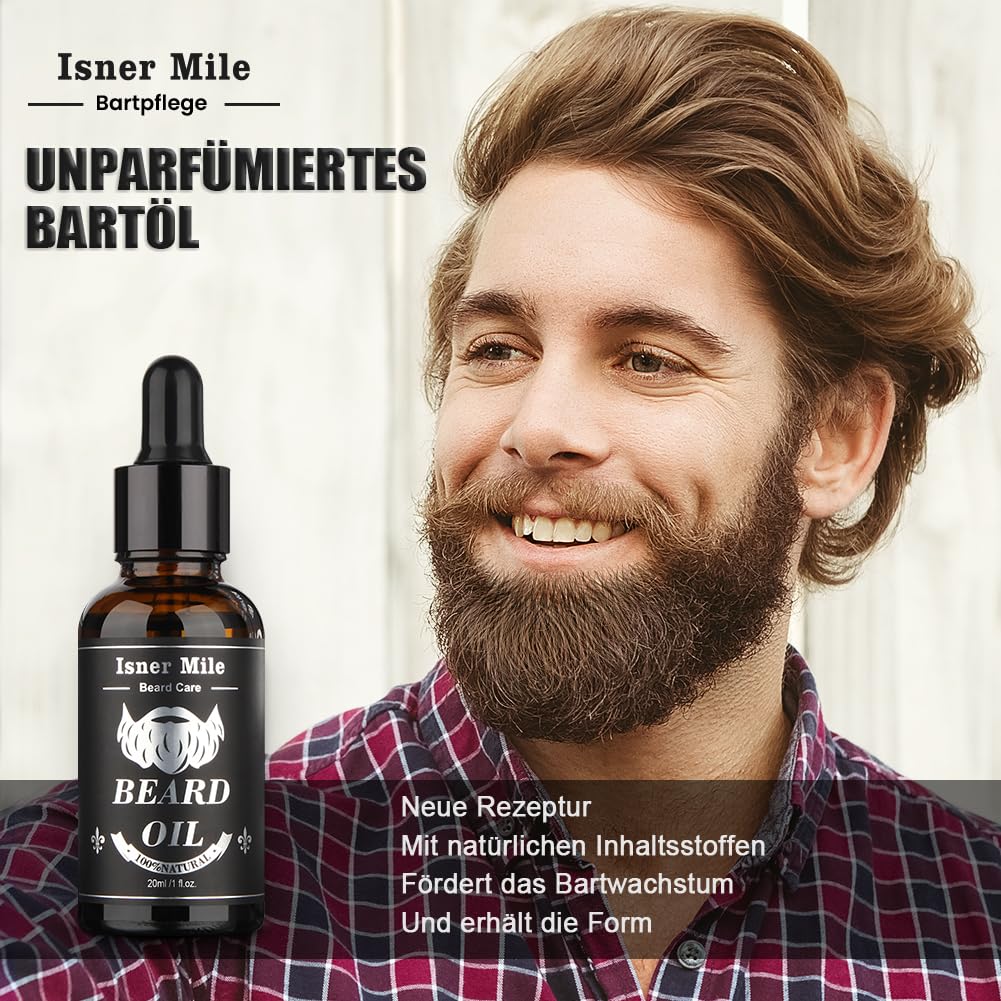 Bartpflege Set für Männer Alles-in-1: Bart Geschenke Geburtstagsgeschenk Weihnachtsgeschenke für Männer mit 40ML Bartöl, Bartbürste, Bartshampoo, Bartbalsam, Bartkamm & Rasiermesser, Männergeschenk