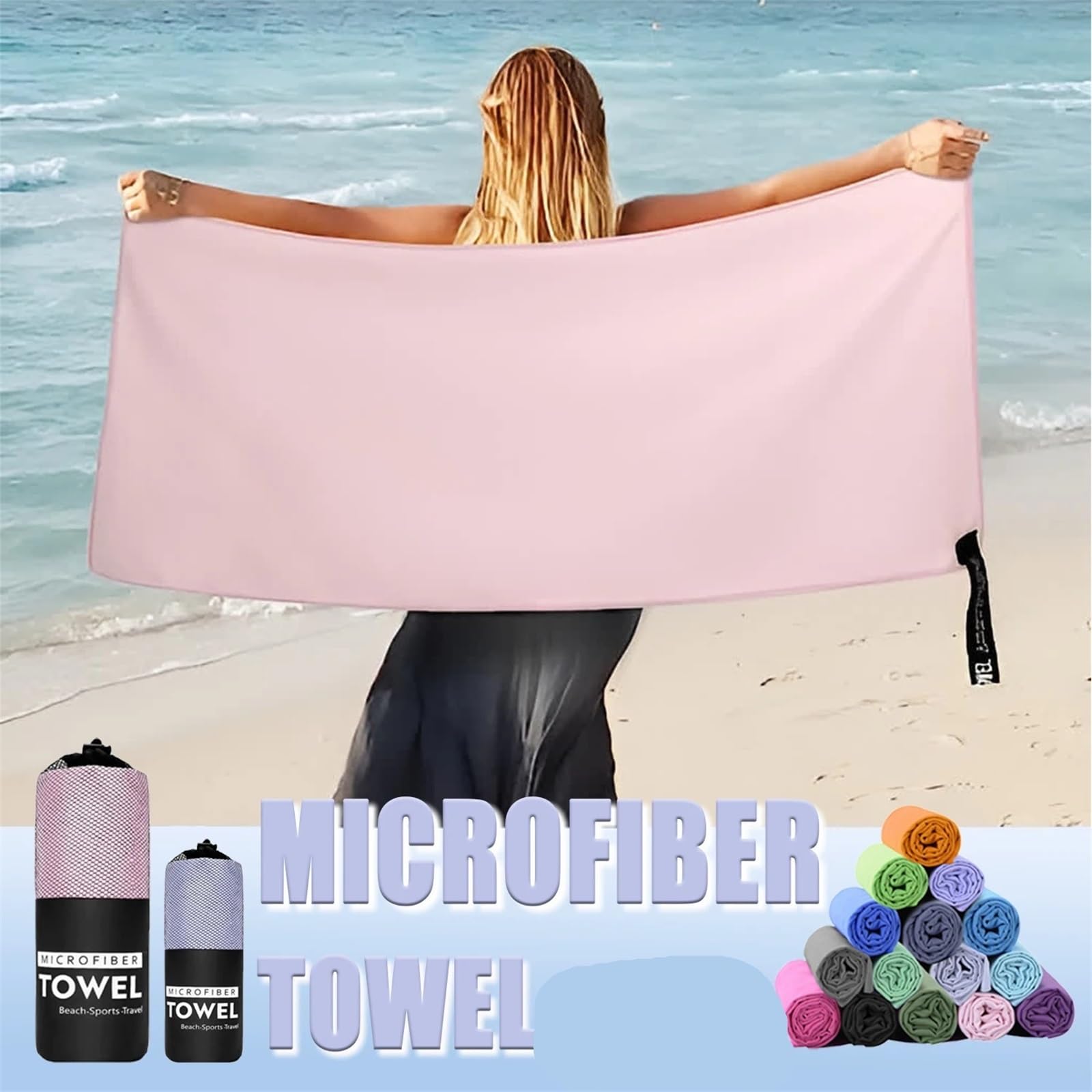 Serviette Sport Serviette de Sport en Microfibre, absorbante et légère, à séchage Rapide, idéale for Le Camping(Dark Grey,L 76x152 CM)