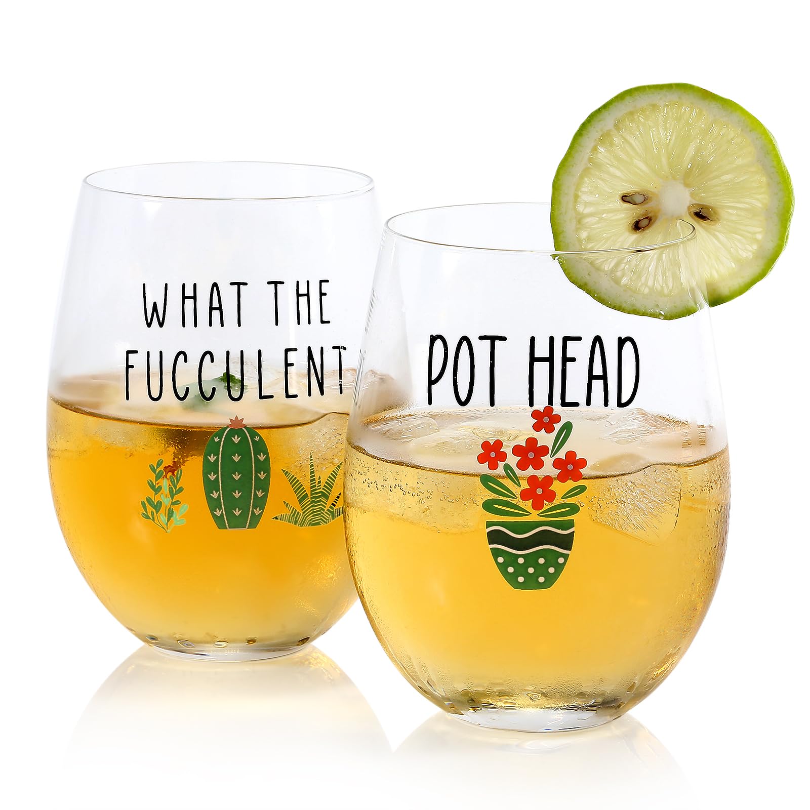 MortyGrove Plant Lady Wine Glass,Set of 2 Funny ...