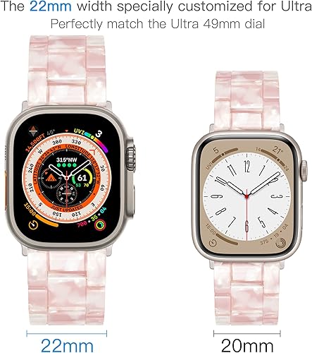 Miniatura 2 de LS - Correa de resina para iWatch compatible con Apple Watch Ultra 21 de 1.732 pulgadas, Starlight Series 9, Series 8, Series 7, Series SE, Series