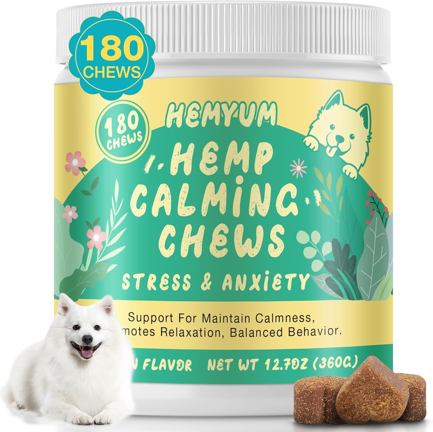 Picture of Amazon.com : Hemyum Hemp Calming Chews for Dogs, Anxiety Relief, Sleep ...