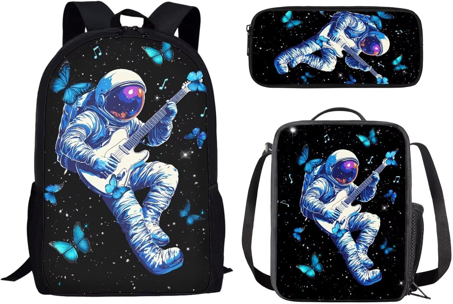 Pink Camo American Flag Deer Backpack Sets, Kids School Bag + Insulted Lunch Bag + Pencel Case for Boys Girls Teens