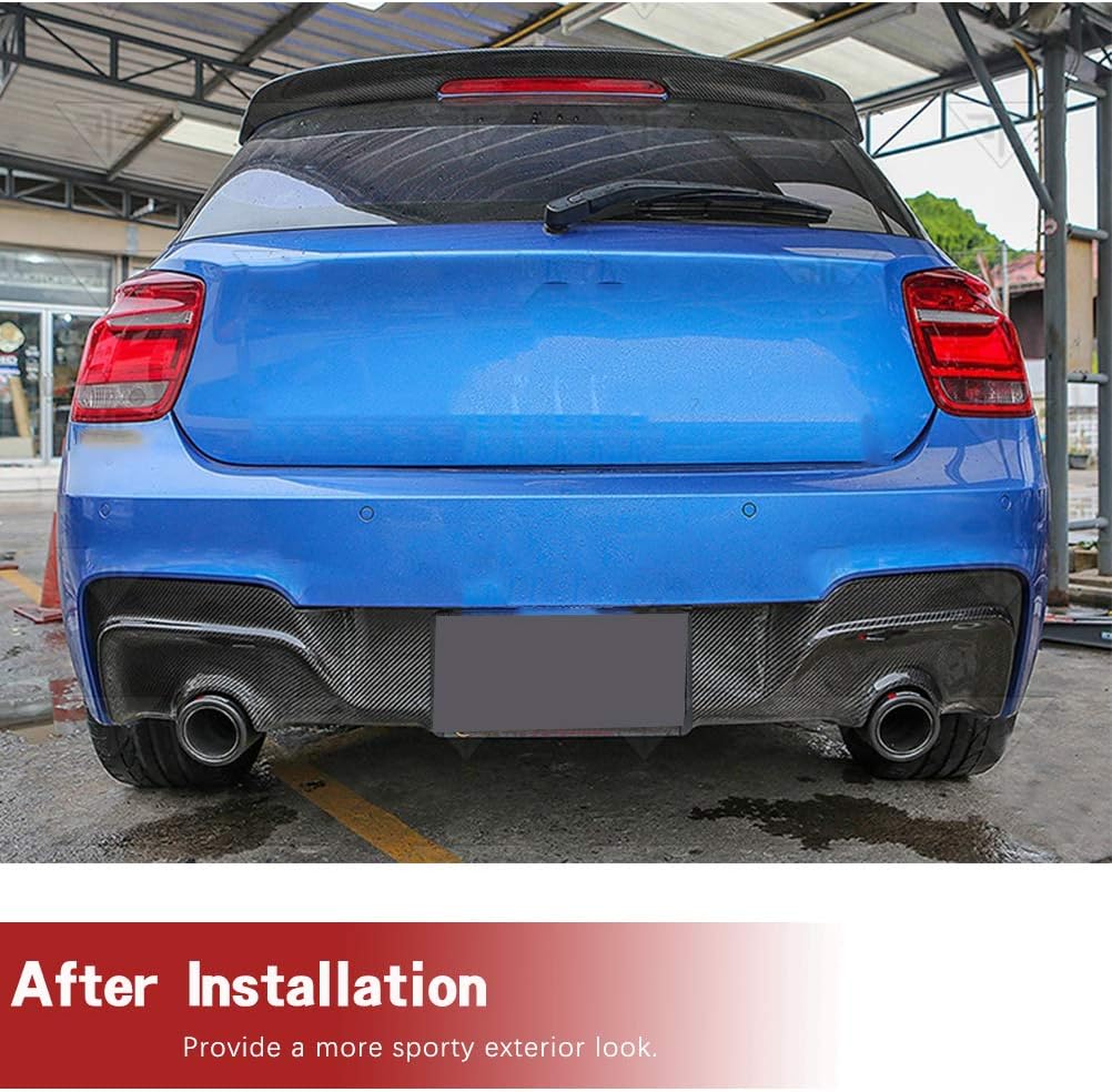 Carbon Fiber Rear Bumper Lip Diffuser Guard fits for BMW 1 Series F20 M Sport M135i 2012-2014 Factory Outlet (Carbon Fiber)