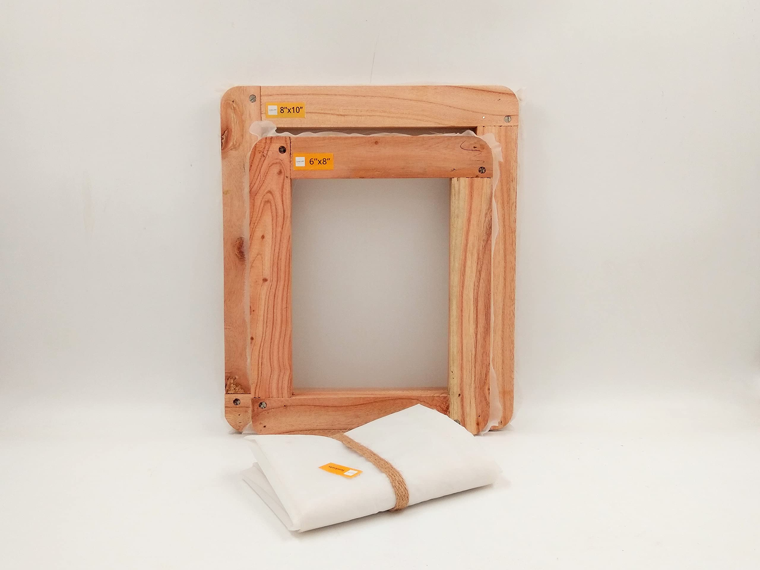 sumikrafts Screen Printing kit-Screen Frame-2 Assorted Sizes 6”x8”+8”x10”inches+-1 metre Nylon mesh no 16-picture-28