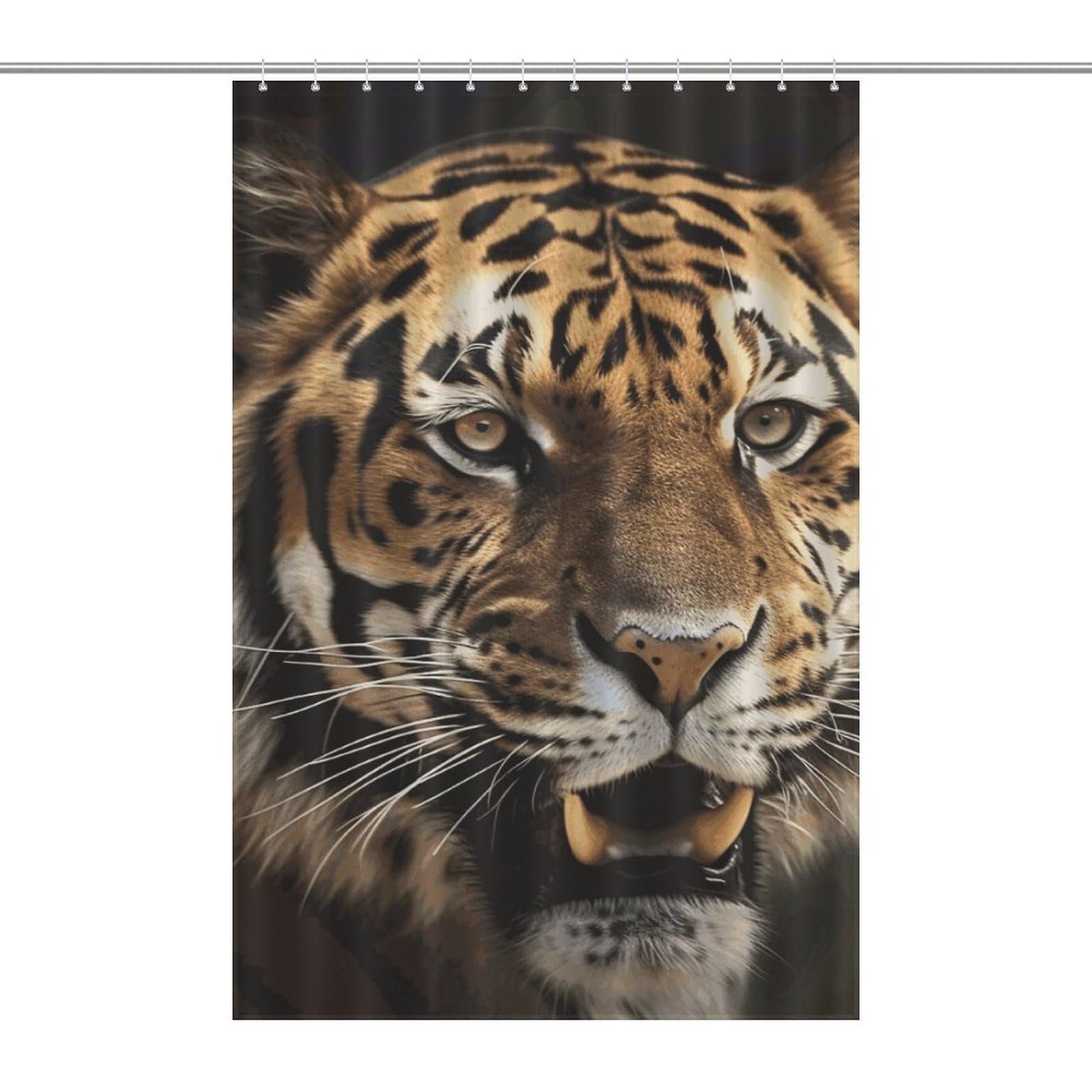 Rideau de douche haut de gamme avec œillets antirouille motif tigre
