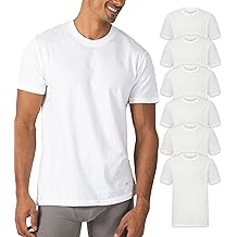Skechers Men's Classic Fit Crew Neck Undershirts   Tag-Free, Lightweight, Moisture-Wicking Cotton Blend T-Shirts, 6 Pack Set