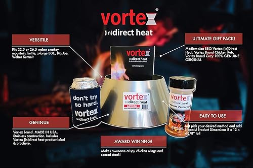 Miniatura 2 de Genuine Medium BBQ Vortex Gift Pack para wsm Kettle 22 26.75 Big Green Egg Kamado - 3 PC