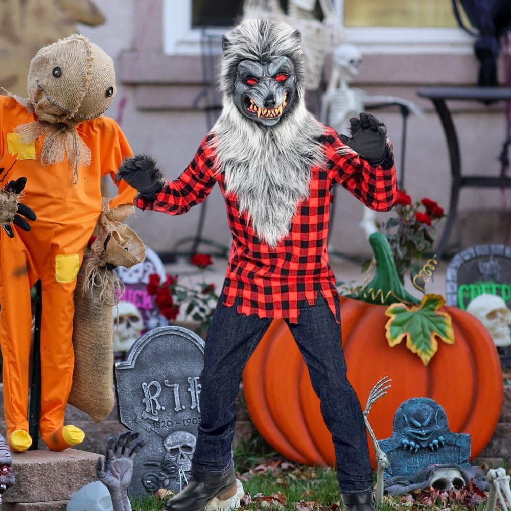 Boys Hungry Howler Costume Set - 1 Set - Haunting Party Wear Perfect for Halloween and Themed Party Fun