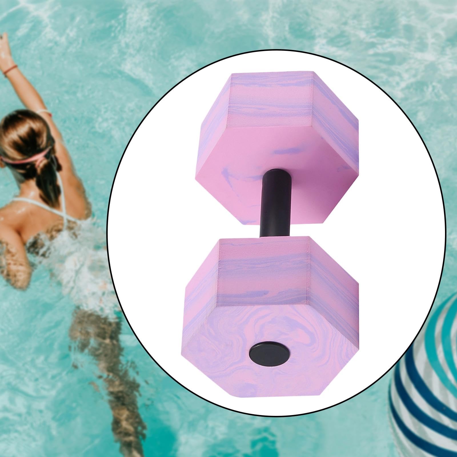 Colaxi Pool Exercise Dumbbell Aquatic Exercise Dumbbell Men Women Portable Lightweight Water Aerobic Equipment Swimming Pool Fitness, Pink