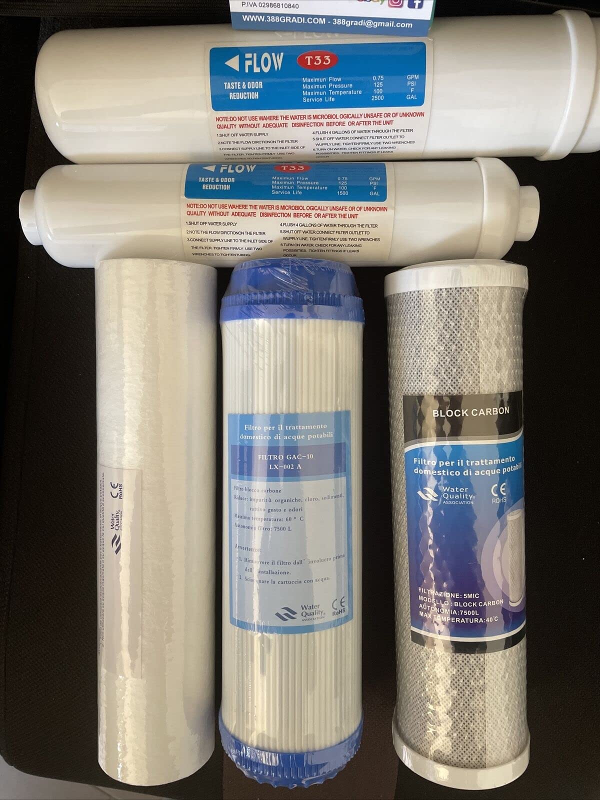 Kit Filtri Per Depuratore 5 Stadi MICROFILTRAZIONE NW PR 305 5 FILTRI NW-PR305