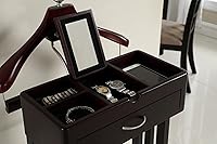 Vista 7 de Proman Products Norstar VL36245 - Soporte de valet para traje con colgador desmontable, barra de pantalones, barras de corbata, bandeja de espejo