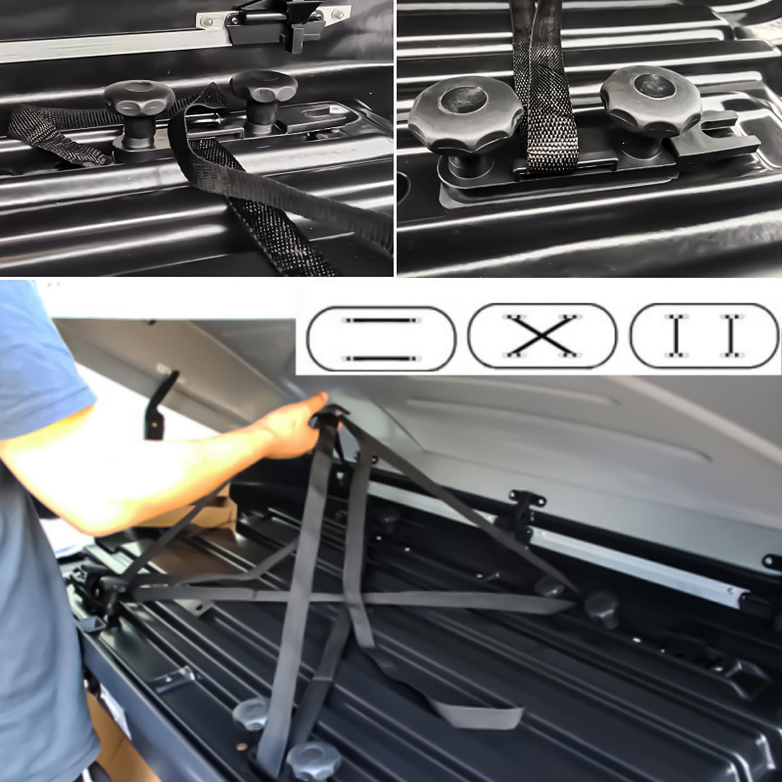 Set 4 Supporti A U Per Box Tetto Universali | Staffe Per Auto E Furgoni | Con Dadi Di Sicurezza - Foto 2