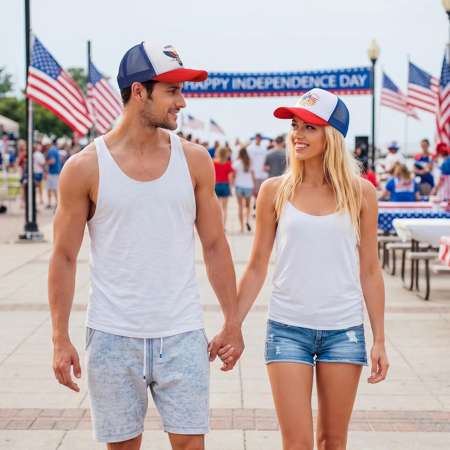 250th Anniversary Patriotic Trucker Hats Adjustable Mesh Baseball Caps for 4th of July Memorial Day
