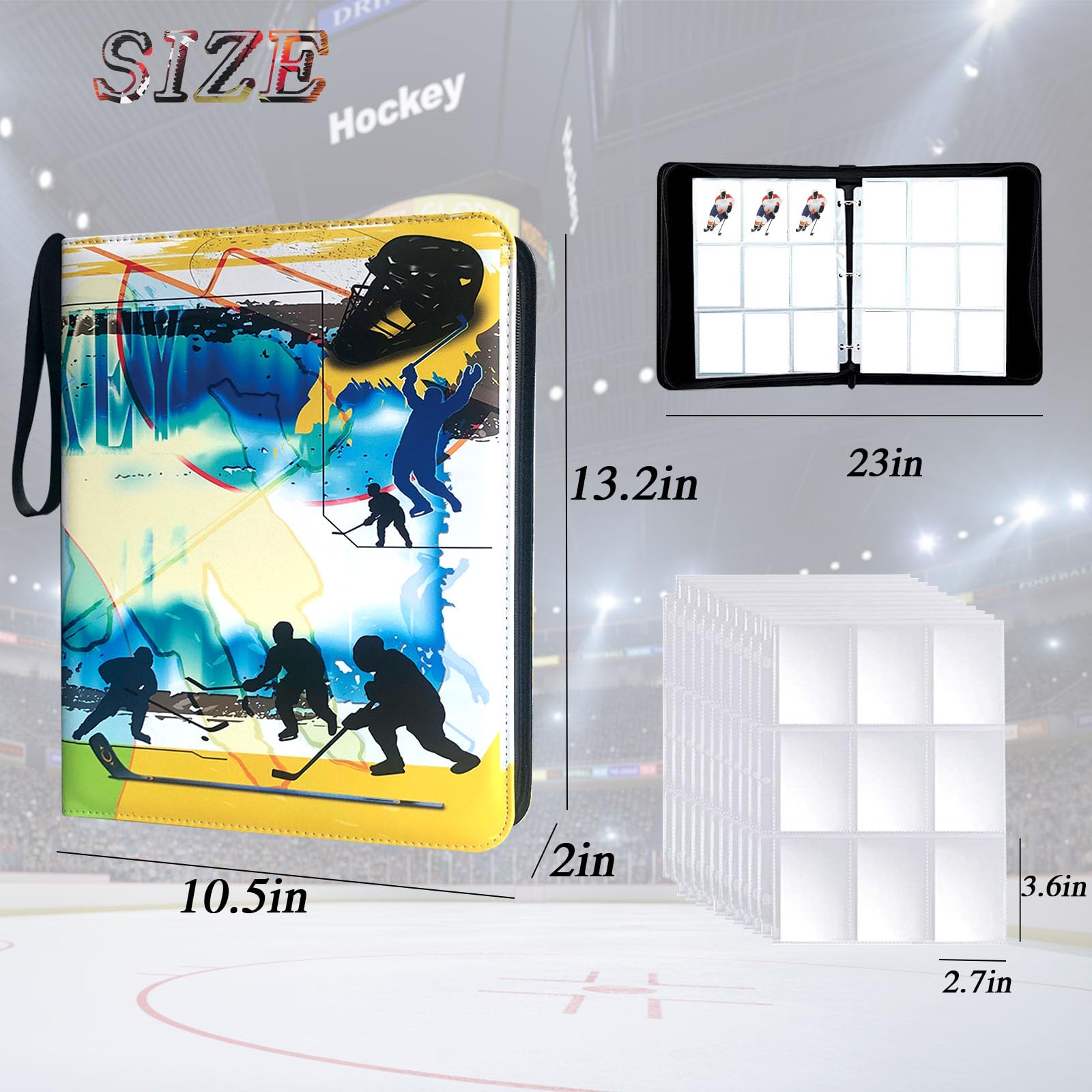 hockey trading card binder Amazon.com: Hockey Card Binder, Trading Card Binder 9 Pocket with 50  Removable Sleeves Fits 900 Sport Cards, 3 Ring Card Holder Binder with  Zipper, Collector Storage Album : Toys & Games
