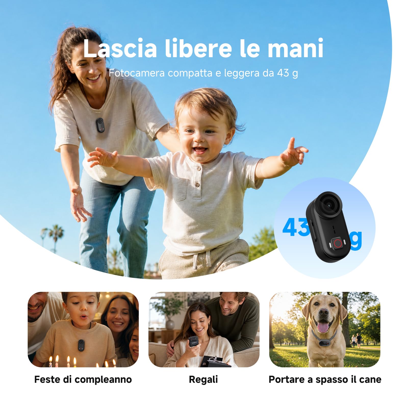 SVBONY SVGo M3 4K Mini Bodycam con Stazione di Ricarica per POV, Vlog