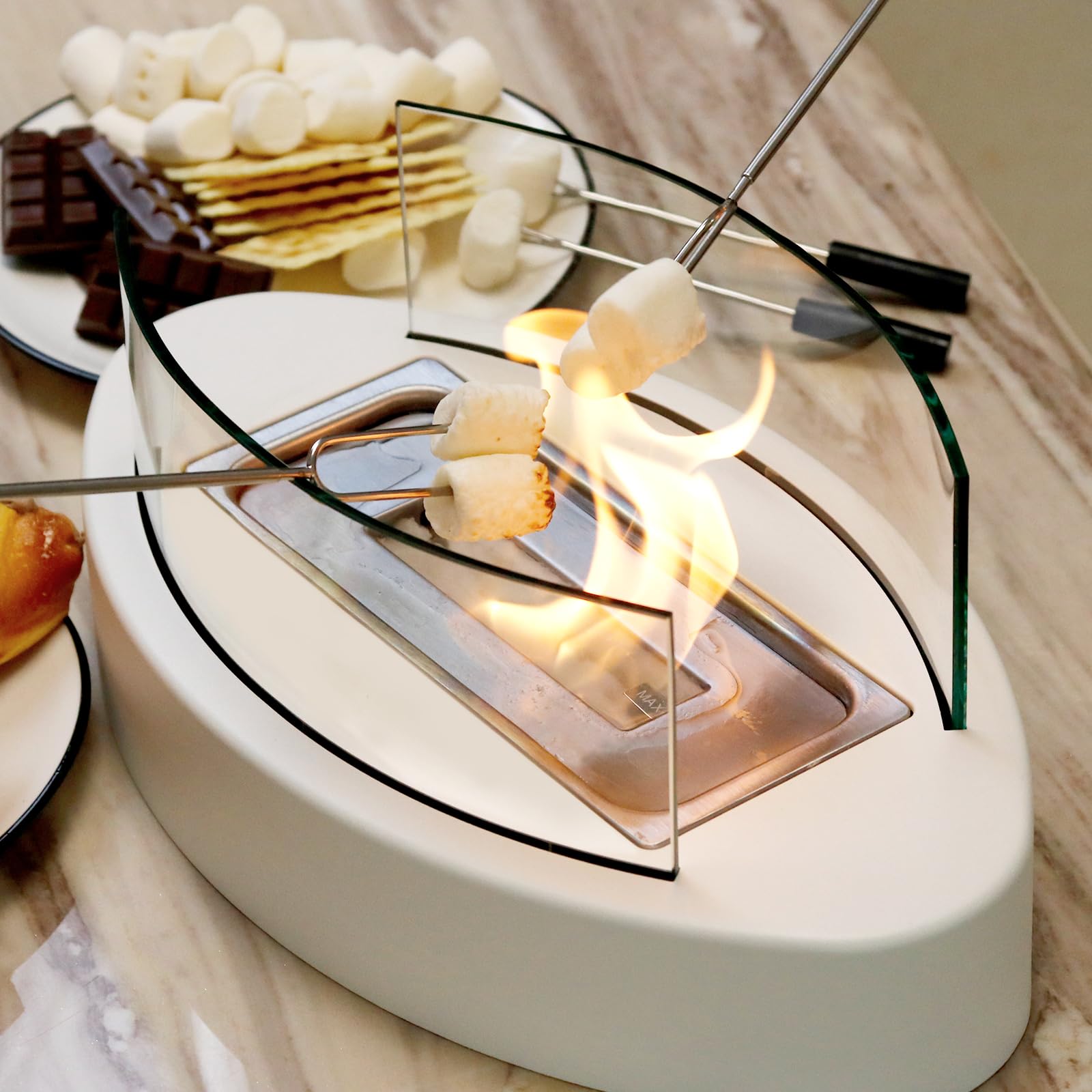 KORNIFUL Tabletop Fire Pit, Table Top Firepit for Indoor Home Decor, Christmas Decoration Living Dining Room Patio Balcony Backyard Garden, Small Fireplace Fire Bowl Housewarming Gift