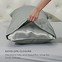 Vista 197 de Bedsure Fundas de almohada de satén, similares a las fundas de almohada de seda tamaño Queen, juego de 2, fundas de almohada para mujeres que