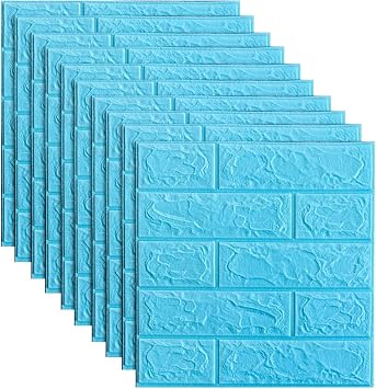 Peel and Stick Foam Wall Tiles 3D Brick Wallpaper, 10 Sheets 13.77"x14.96" Waterproof Faux Stone Wall Panels for Bedroom, Living Room, Feature Wall, Background
