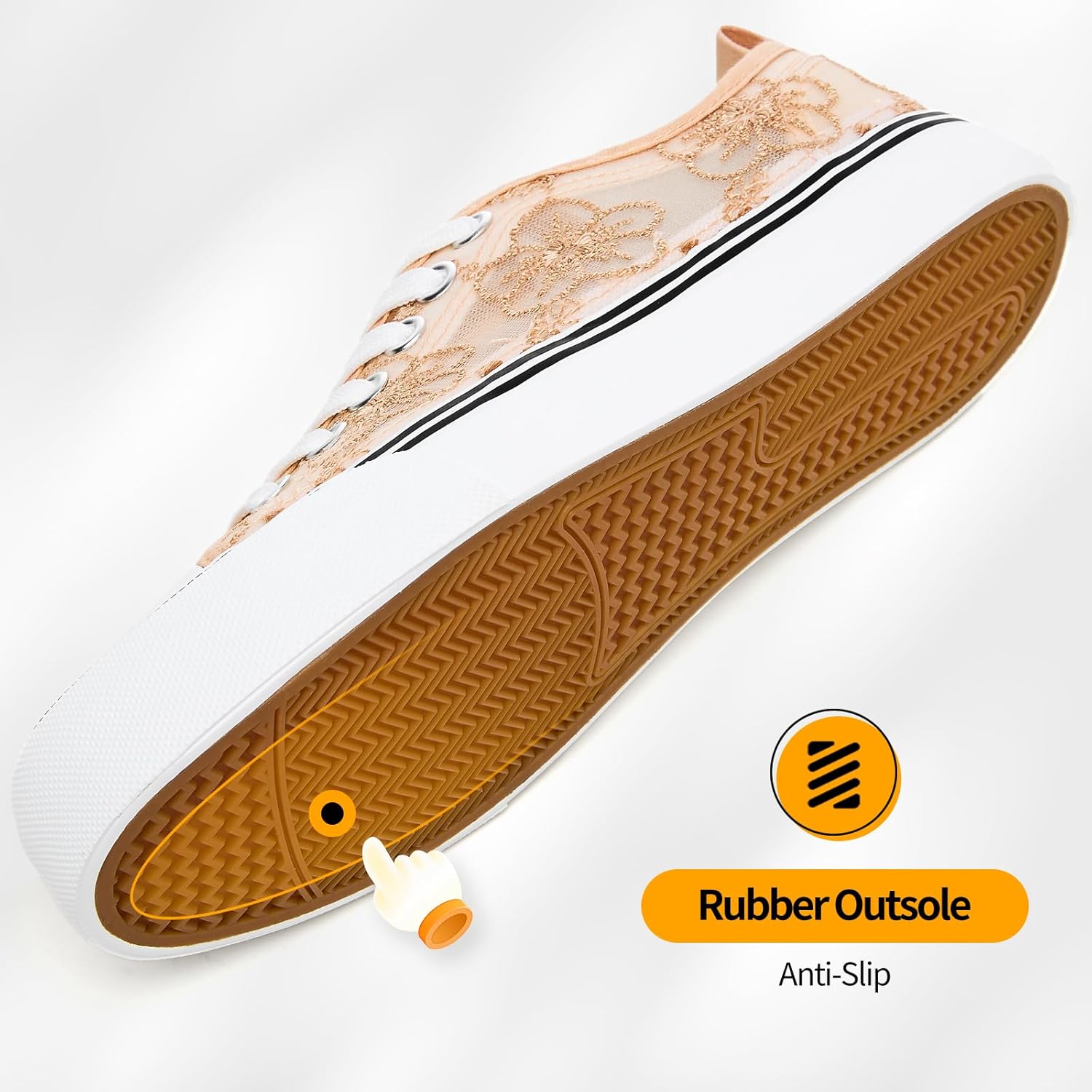 ZGR Summer Tennis Shoes for Women,Womens Casual Breathable Mesh Lace Canvas Shoes,White Sneakers with Embroidery Flower - Image 6