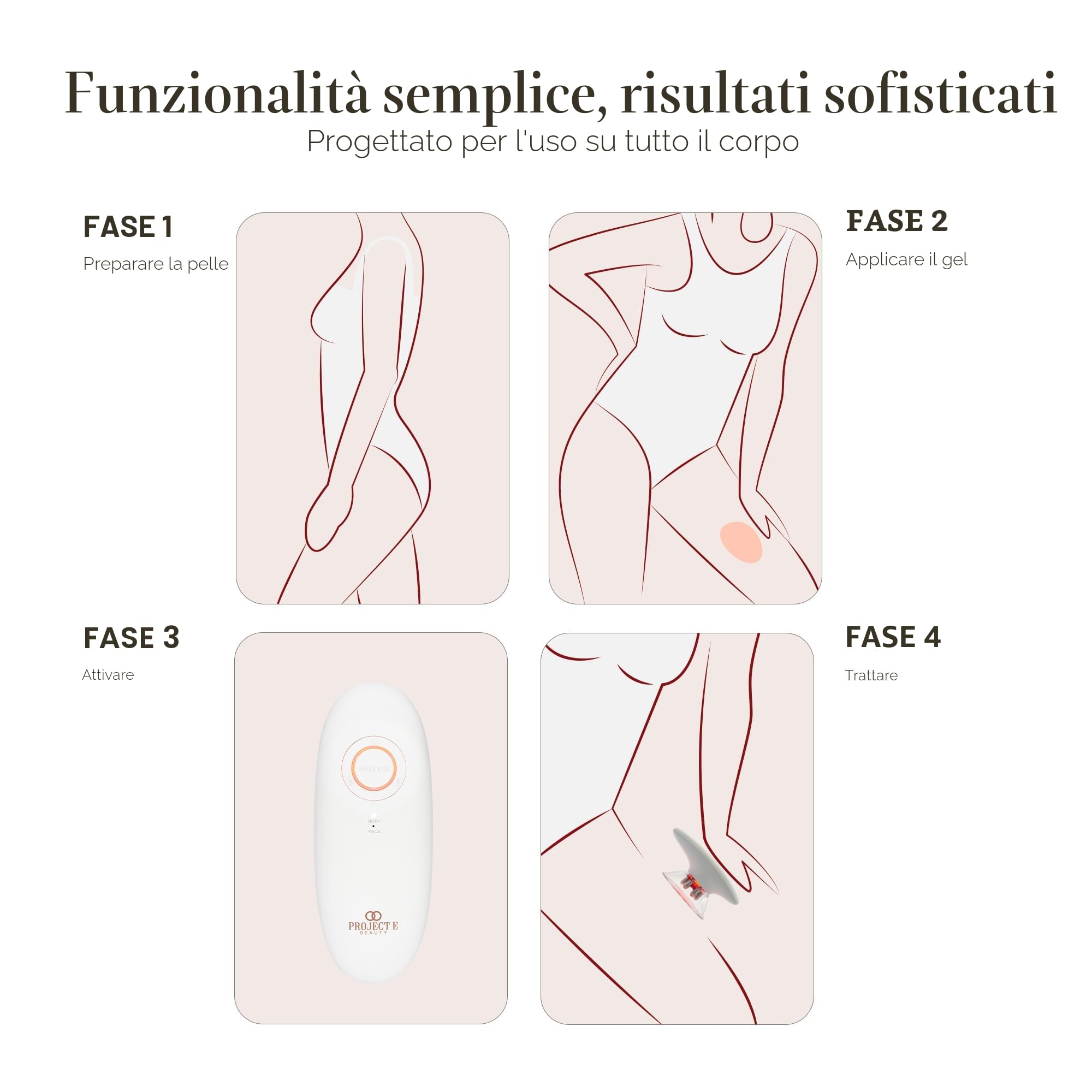 Contorno Corpo a Vuoto SERA di Project E Beauty | EMS | Terapia a Luce LED | Riduzione del Grasso Corporeo | Tonificazione e Rassodamento | Modellamento e Scolpitura | Miglioramento della Circolazione