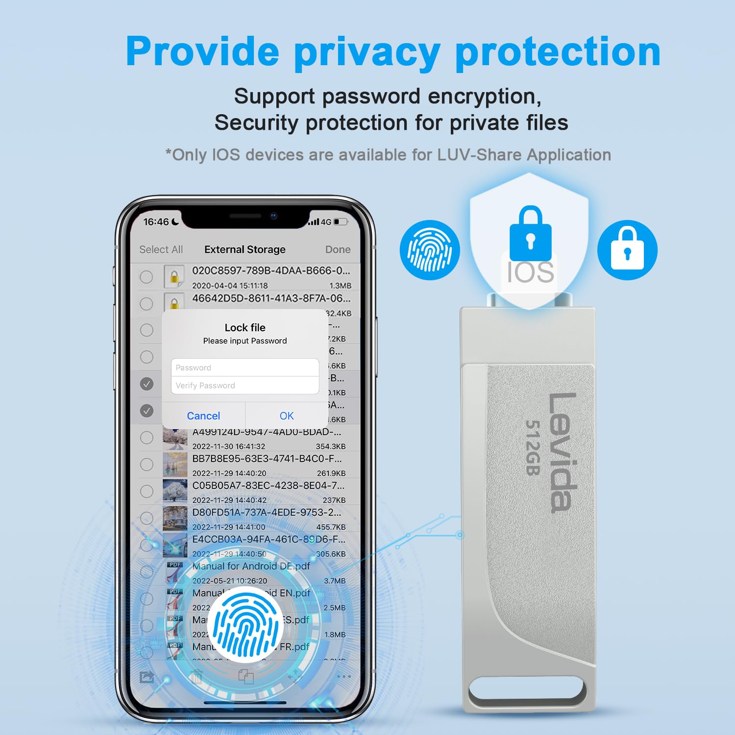 Chiavetta USB 512gb per Phone,Levida Memoria Esterna per scaricare foto,Pen Drive USB C 3.0,Photo Stick,4 in 1 USB Stick per IOS/Smartphone/Pad/Android/PC(Foto/Video/Backup Automatico),Argento chiaro