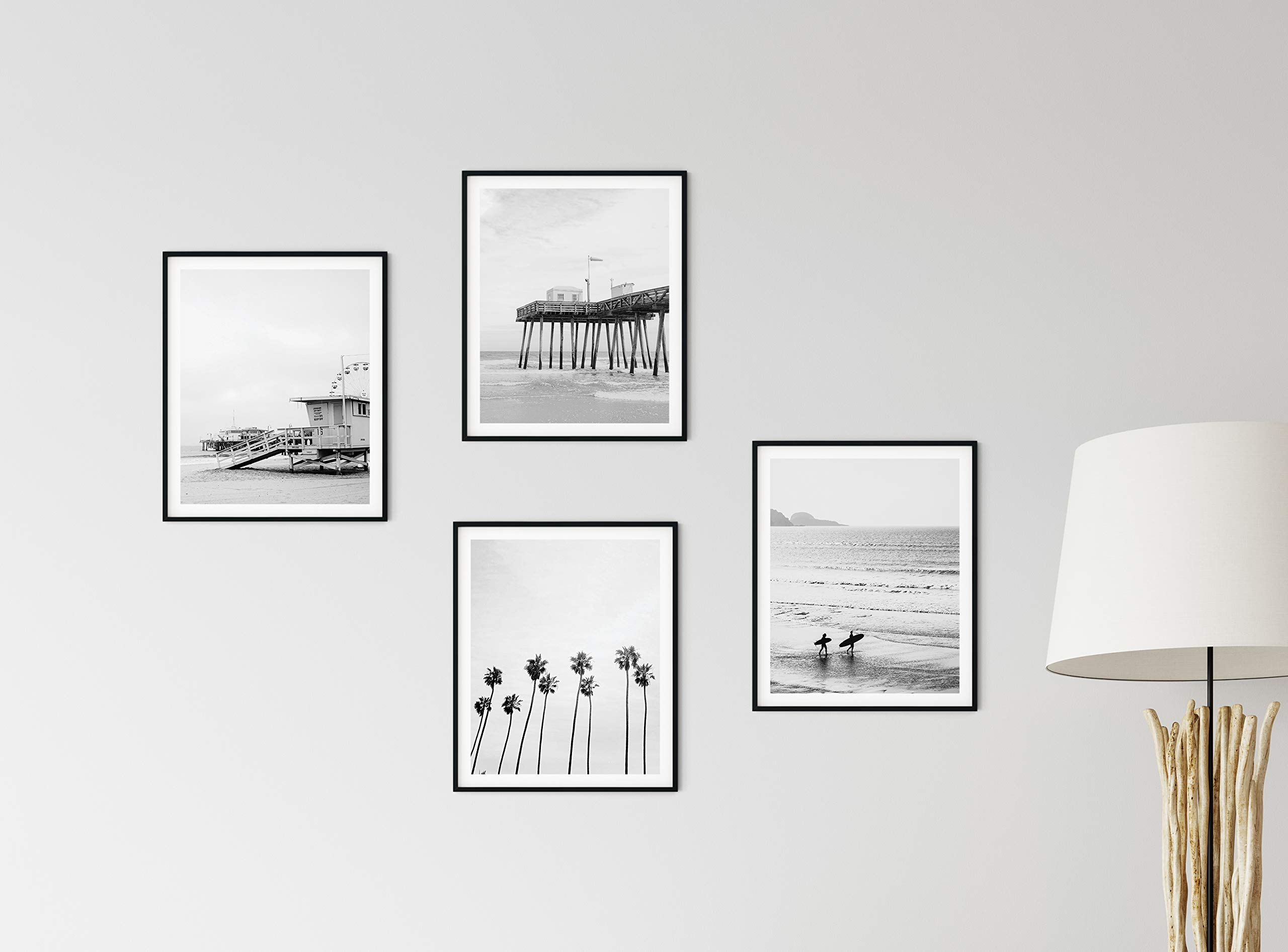 Beach Wall Art Black and White by Haus and Hues Black and White