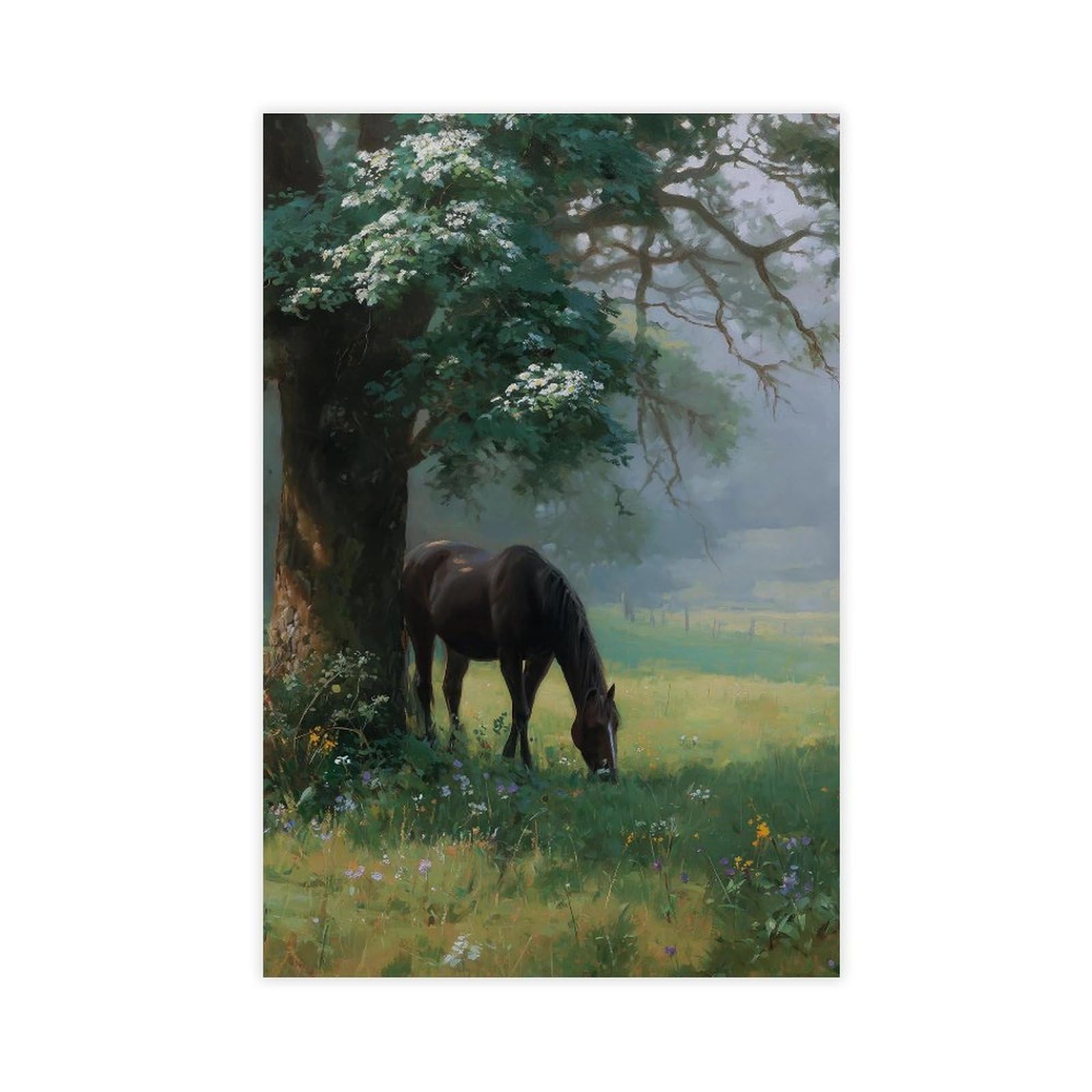 Bareronor Rustic Cottagecore Canvas Poster Bedroom Decor Landscape Office Room Decor Gift 20" L X 30" W