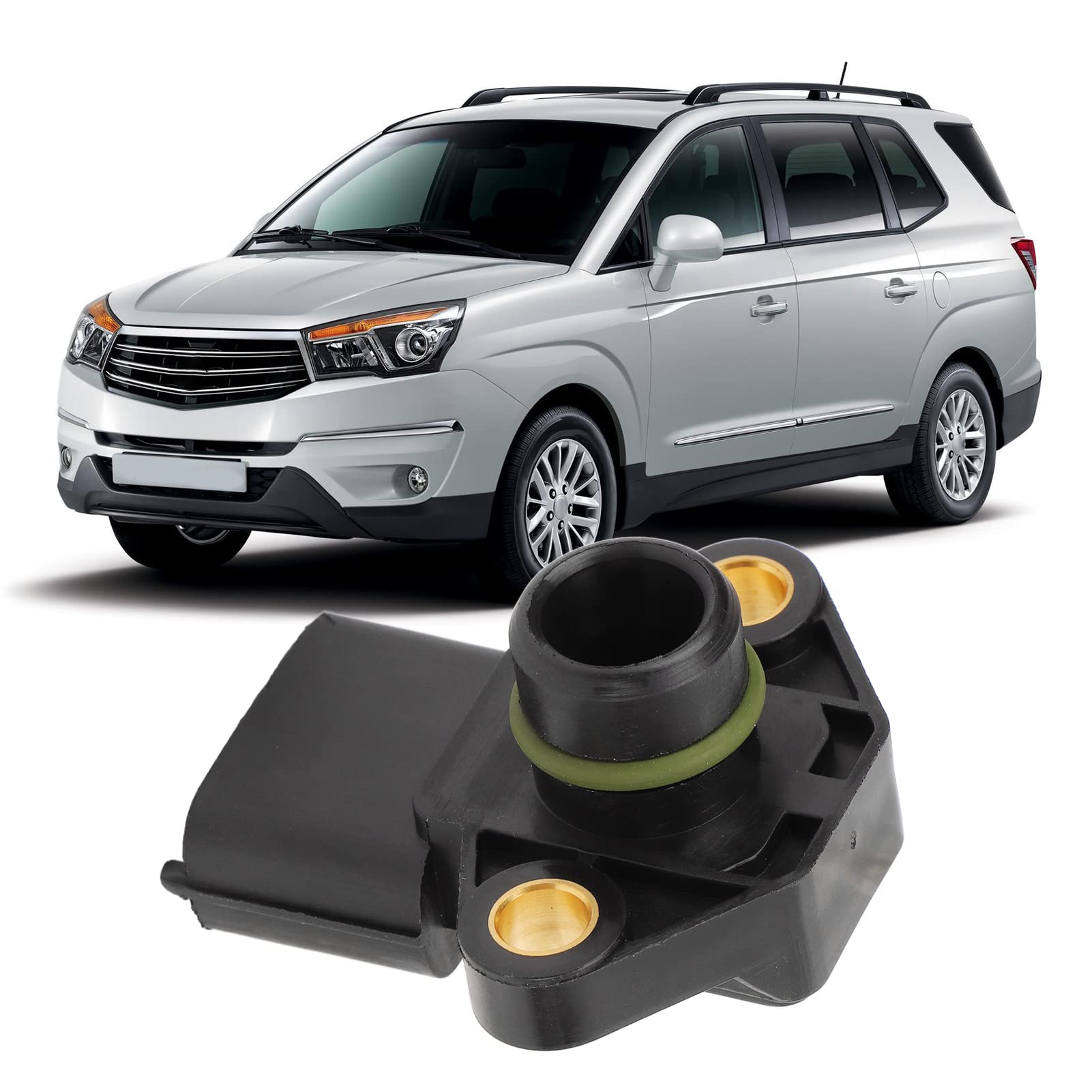 Czujnik Ciśnienia Doładowania, Czujnik Ciśnienia Doładowania 6675420017 Wysokowydajny Zamiennik dla Ssangyong Rexton Kyron Acyton