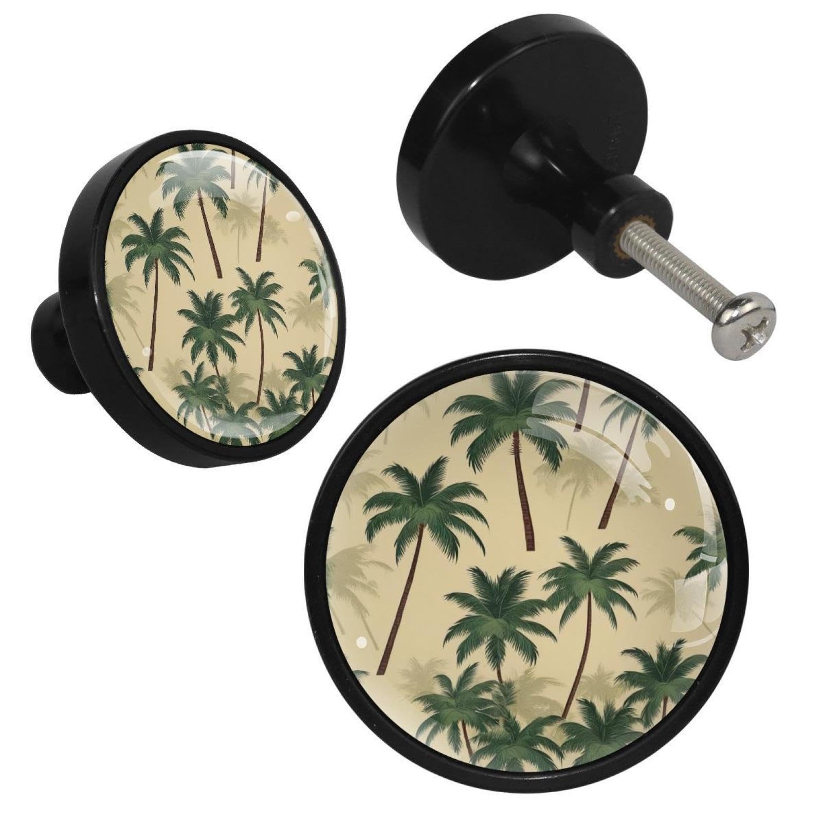 NUEAHEDN 4 Pieces Dresser Knobs for Drawer Leaf Kitchen Cabinet Knobs Round Door Pull Handle for Home Nursery Furniture Cupboard