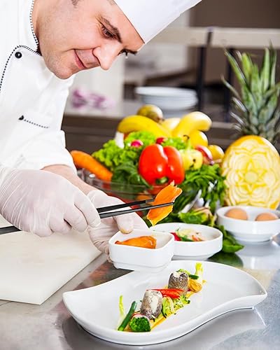 Miniatura 6 de Pinzas de cocina de 12 pulgadas, pinzas finas para cocinar, pinzas de alimentos de acero inoxidable negro, puntas dentadas de precisión
