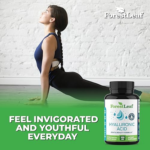 Miniatura 7 de ForestLeaf Suplementos de ácido hialurónico | Cápsulas de polvo de ácido hialurónico dietético de 100 mg de alta biodisponibilidad + 50 mg de VIT C